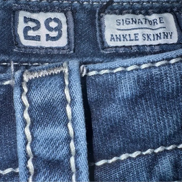Miss Me Signature Ankle Skinny Jeans 29 Bling Pocket Mid Rise Stretch Y2K - Picture 7 of 10